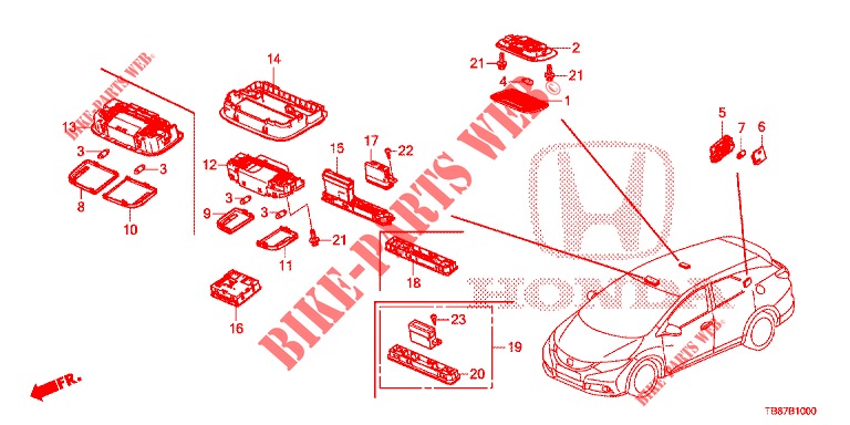 INTERIOR LIGHT  for Honda CIVIC TOURER DIESEL 1.6 LIFESTYLE 5 Doors 6 speed manual 2014