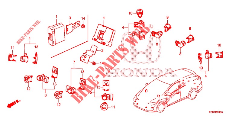 PARKING SENSOR  for Honda CIVIC TOURER DIESEL 1.6 LIFESTYLE 5 Doors 6 speed manual 2014
