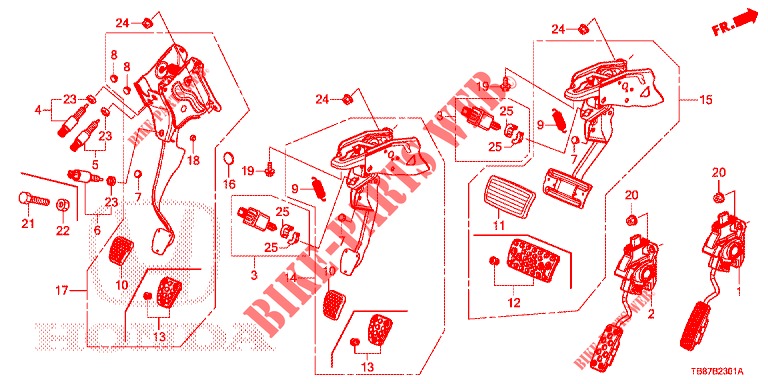 PEDAL (RH) for Honda CIVIC TOURER DIESEL 1.6 LIFESTYLE 5 Doors 6 speed manual 2014