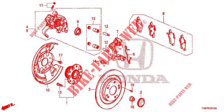 REAR BRAKE DRUM  for Honda CIVIC TOURER DIESEL 1.6 LIFESTYLE 5 Doors 6 speed manual 2014