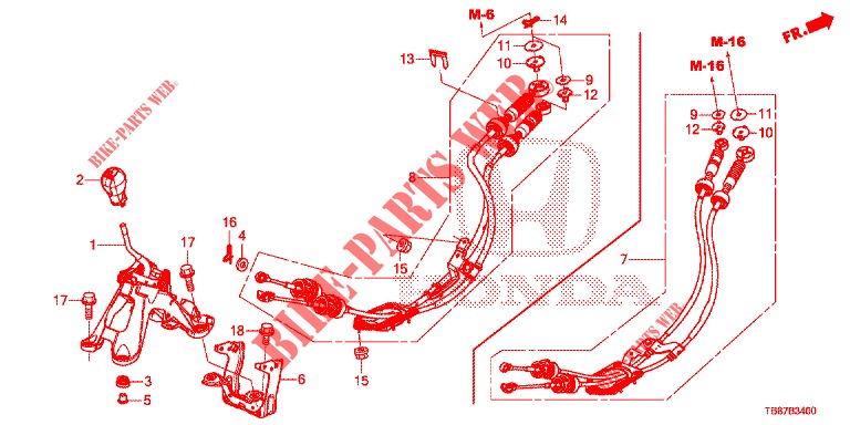SELECT LEVER (HMT)  for Honda CIVIC TOURER DIESEL 1.6 LIFESTYLE 5 Doors 6 speed manual 2014