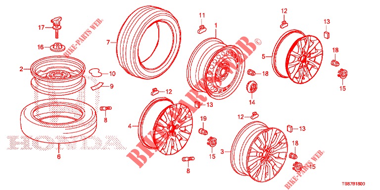 TIRE/WHEEL DISKS  for Honda CIVIC TOURER DIESEL 1.6 LIFESTYLE 5 Doors 6 speed manual 2014