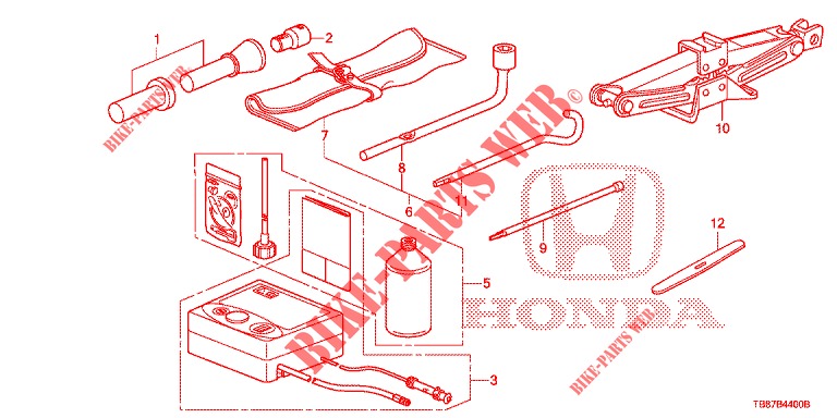 TOOLS/JACK  for Honda CIVIC TOURER DIESEL 1.6 LIFESTYLE 5 Doors 6 speed manual 2014