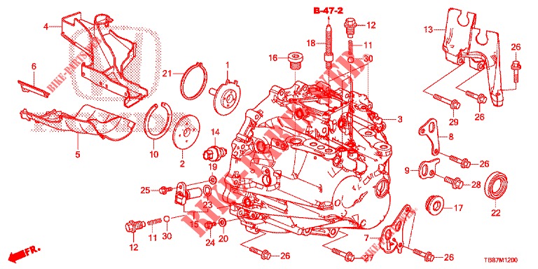 TRANSMISSION CASE (DIESEL) for Honda CIVIC TOURER DIESEL 1.6 LIFESTYLE 5 Doors 6 speed manual 2014