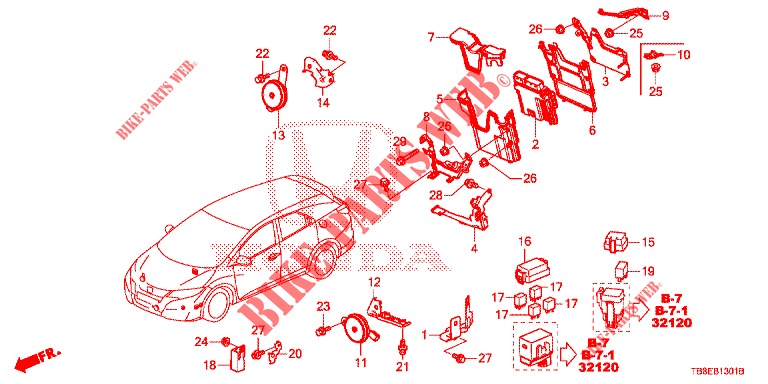 CONTROL UNIT (COMPARTIMENT MOTEUR) (1) (DIESEL) for Honda CIVIC TOURER DIESEL 1.6 ES 5 Doors 6 speed manual 2015