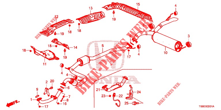 EXHAUST PIPE/SILENCER (DIESEL) for Honda CIVIC TOURER DIESEL 1.6 ES 5 Doors 6 speed manual 2015