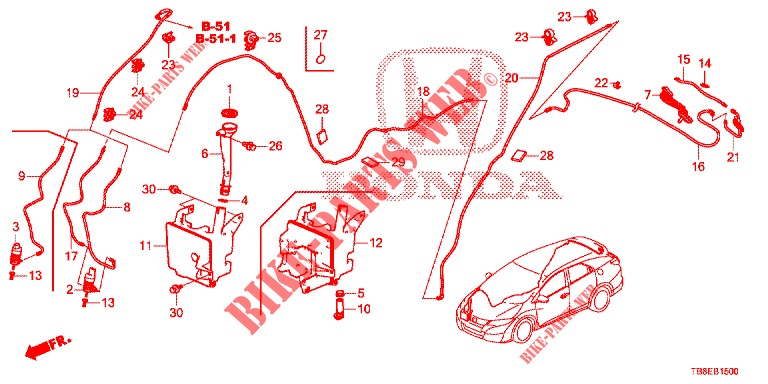 FRONT WINDSHIELD WASHER (2D)  for Honda CIVIC TOURER DIESEL 1.6 ES 5 Doors 6 speed manual 2015