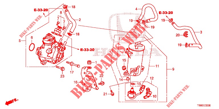 HIGH PRESSURE PUMP (DIESEL) for Honda CIVIC TOURER DIESEL 1.6 ES 5 Doors 6 speed manual 2015