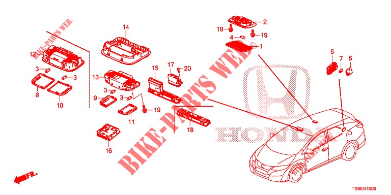 INTERIOR LIGHT  for Honda CIVIC TOURER DIESEL 1.6 ES 5 Doors 6 speed manual 2015