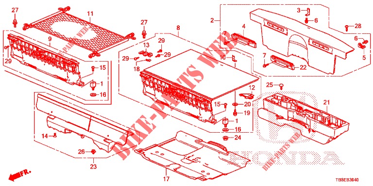 REAR FLOOR BOX  for Honda CIVIC TOURER DIESEL 1.6 ES 5 Doors 6 speed manual 2015