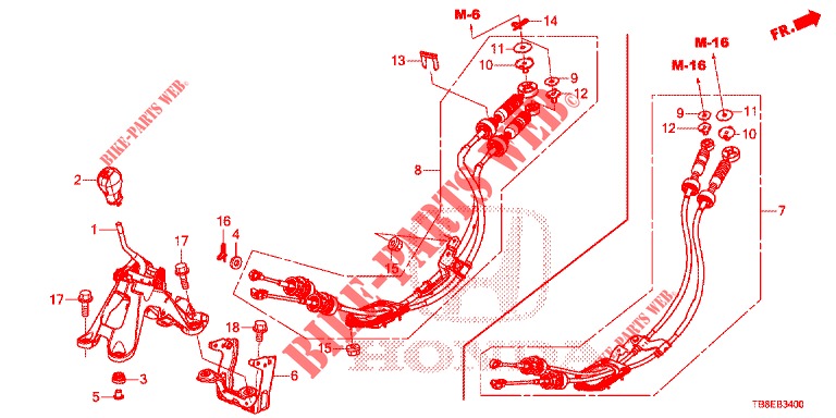 SELECT LEVER (HMT)  for Honda CIVIC TOURER DIESEL 1.6 ES 5 Doors 6 speed manual 2015