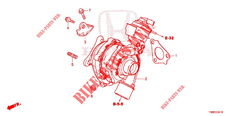 TURBOCHARGER SYSTEM (DIESEL) for Honda CIVIC TOURER DIESEL 1.6 ES 5 Doors 6 speed manual 2015