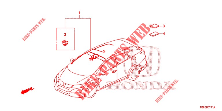WIRE HARNESS (6) (RH) for Honda CIVIC TOURER DIESEL 1.6 ES 5 Doors 6 speed manual 2015