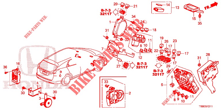 CONTROL UNIT (CABINE) (1) (RH) for Honda CIVIC TOURER DIESEL 1.6 EX 5 Doors 6 speed manual 2015