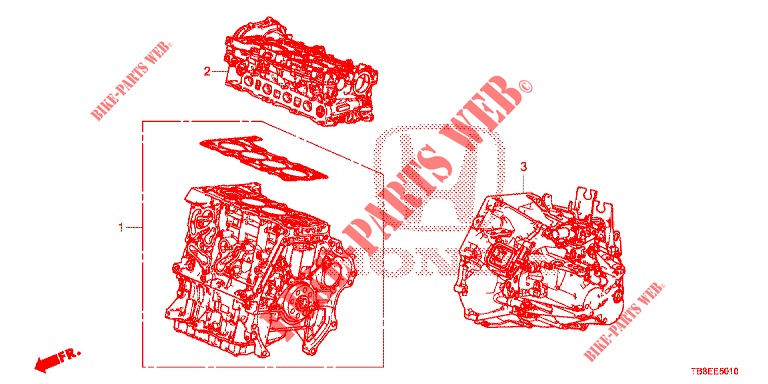 ENGINE ASSY./TRANSMISSION  ASSY. (DIESEL) for Honda CIVIC TOURER DIESEL 1.6 EX 5 Doors 6 speed manual 2015