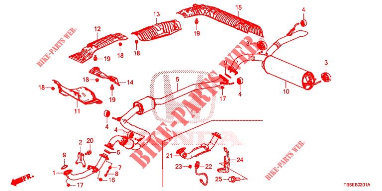 EXHAUST PIPE/SILENCER (DIESEL) for Honda CIVIC TOURER DIESEL 1.6 EX 5 Doors 6 speed manual 2015