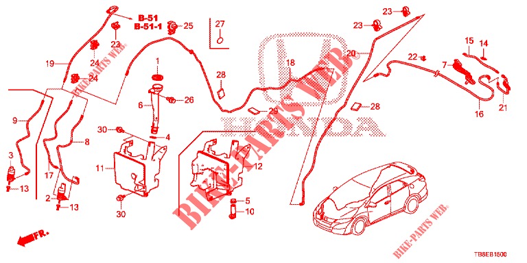FRONT WINDSHIELD WASHER (2D)  for Honda CIVIC TOURER DIESEL 1.6 EX 5 Doors 6 speed manual 2015