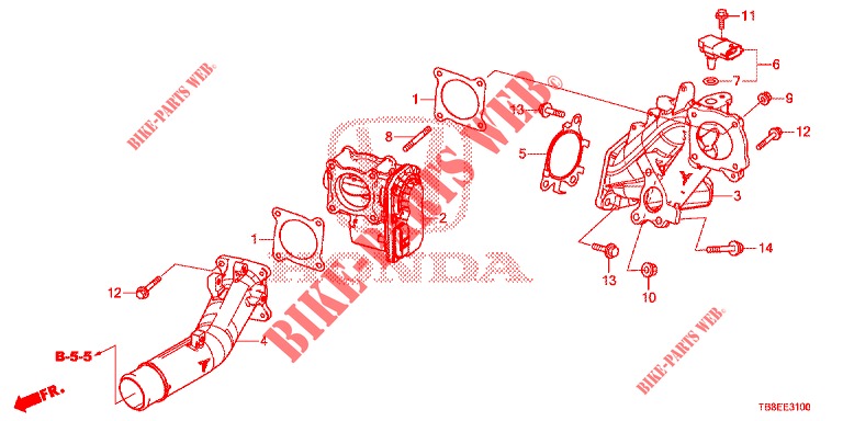 INTAKE FLAP VALVE (DIESEL) for Honda CIVIC TOURER DIESEL 1.6 EX 5 Doors 6 speed manual 2015