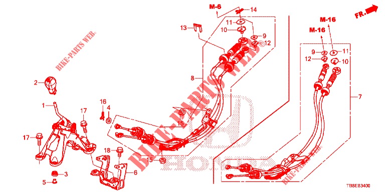 SELECT LEVER (HMT)  for Honda CIVIC TOURER DIESEL 1.6 EX 5 Doors 6 speed manual 2015