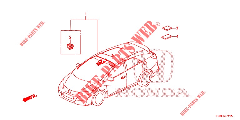 WIRE HARNESS (6) (RH) for Honda CIVIC TOURER DIESEL 1.6 EX 5 Doors 6 speed manual 2015
