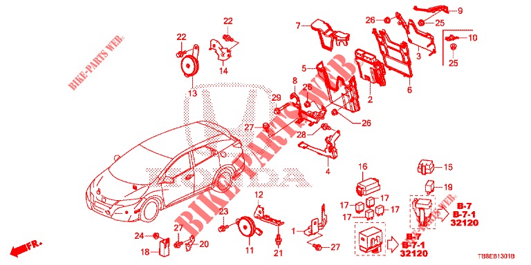 CONTROL UNIT (COMPARTIMENT MOTEUR) (1) (DIESEL) for Honda CIVIC TOURER DIESEL 1.6 EXGT 5 Doors 6 speed manual 2015