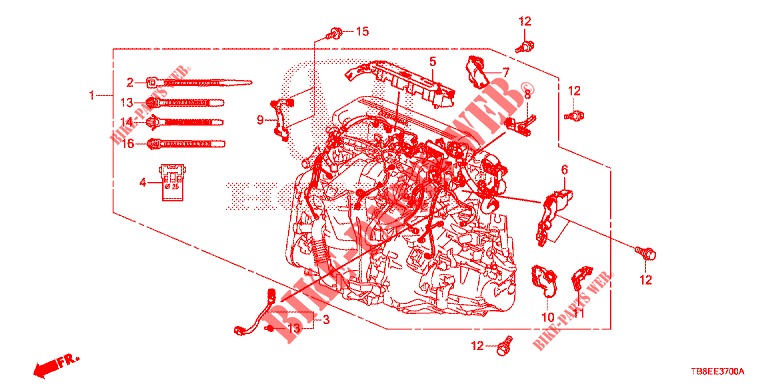 ENGINE WIRE HARNESS (DIESEL) for Honda CIVIC TOURER DIESEL 1.6 EXGT 5 Doors 6 speed manual 2015