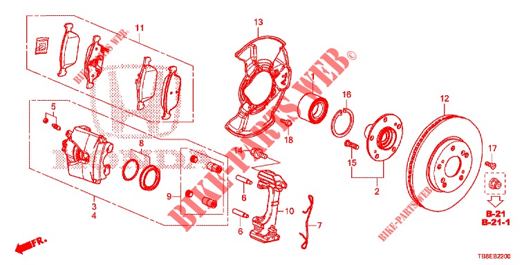 FRONT BRAKE  for Honda CIVIC TOURER DIESEL 1.6 EXGT 5 Doors 6 speed manual 2015