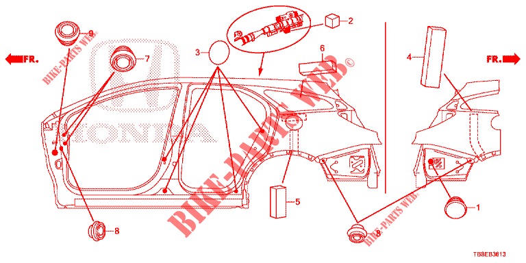 GROMMET (LATERAL) for Honda CIVIC TOURER DIESEL 1.6 EXGT 5 Doors 6 speed manual 2015