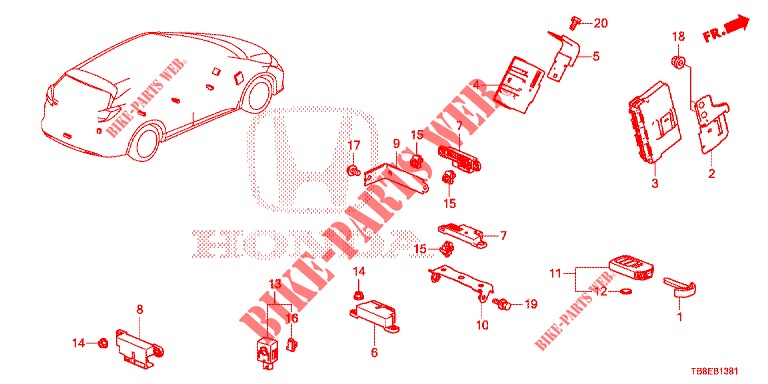 INTELLIGENT DEVICE (RH) for Honda CIVIC TOURER DIESEL 1.6 EXGT 5 Doors 6 speed manual 2015