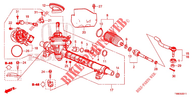P.S. GEAR BOX (RH) for Honda CIVIC TOURER DIESEL 1.6 EXGT 5 Doors 6 speed manual 2015