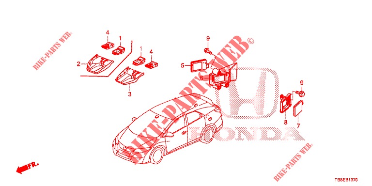 RADAR  for Honda CIVIC TOURER DIESEL 1.6 EXGT 5 Doors 6 speed manual 2015