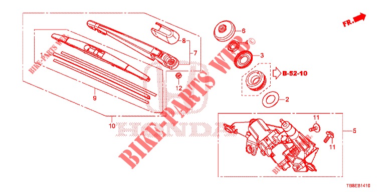 REAR WINDSHIELD WIPER  for Honda CIVIC TOURER DIESEL 1.6 EXGT 5 Doors 6 speed manual 2015