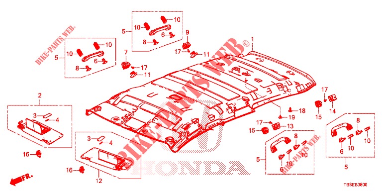 ROOF LINING  for Honda CIVIC TOURER DIESEL 1.6 EXGT 5 Doors 6 speed manual 2015