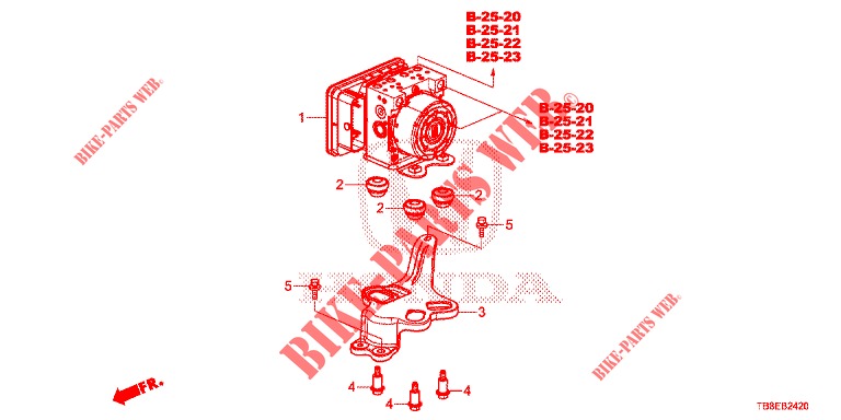 VSA MODULATOR (RH)('00 )  for Honda CIVIC TOURER DIESEL 1.6 EXGT 5 Doors 6 speed manual 2015