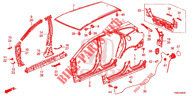 OUTER PANELS/REAR PANEL  for Honda CIVIC TOURER DIESEL 1.6 S 5 Doors 6 speed manual 2015