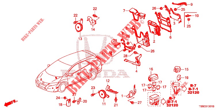 CONTROL UNIT (COMPARTIMENT MOTEUR) (1) (DIESEL) for Honda CIVIC TOURER DIESEL 1.6 SE 5 Doors 6 speed manual 2015