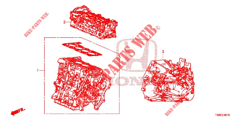 ENGINE ASSY./TRANSMISSION  ASSY. (DIESEL) for Honda CIVIC TOURER DIESEL 1.6 SE 5 Doors 6 speed manual 2015