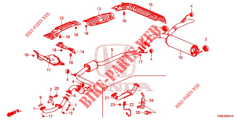 EXHAUST PIPE/SILENCER (DIESEL) for Honda CIVIC TOURER DIESEL 1.6 SE 5 Doors 6 speed manual 2015