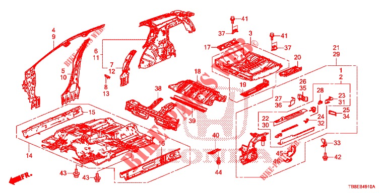 FLOOR/INNER PANELS  for Honda CIVIC TOURER DIESEL 1.6 SE 5 Doors 6 speed manual 2015
