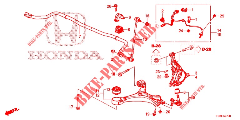 FRONT KNUCKLE  for Honda CIVIC TOURER DIESEL 1.6 SE 5 Doors 6 speed manual 2015