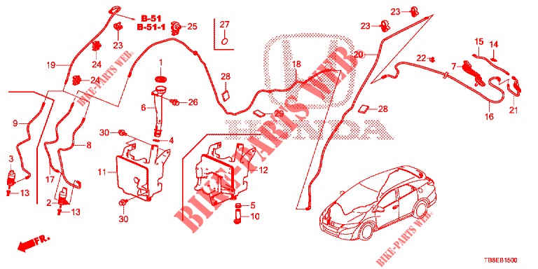 FRONT WINDSHIELD WASHER (2D)  for Honda CIVIC TOURER DIESEL 1.6 SE 5 Doors 6 speed manual 2015
