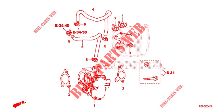 HIGH PRESSURE GAS RECIRCULATION RECOVERY VALVE (DIESEL) for Honda CIVIC TOURER DIESEL 1.6 SE 5 Doors 6 speed manual 2015