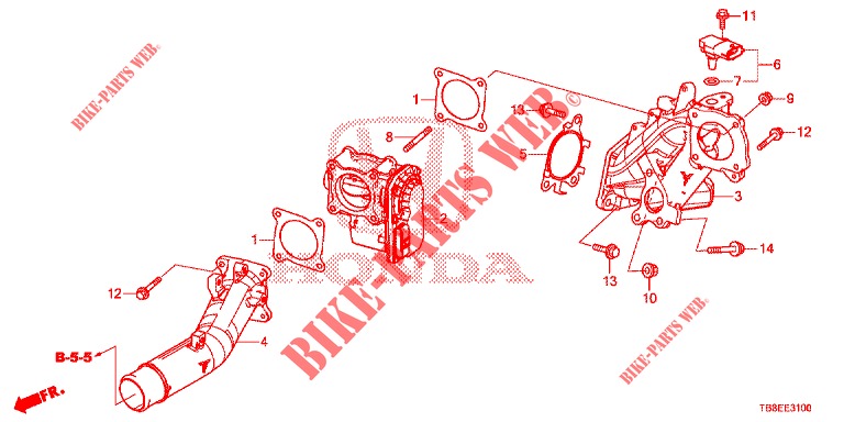 INTAKE FLAP VALVE (DIESEL) for Honda CIVIC TOURER DIESEL 1.6 SE 5 Doors 6 speed manual 2015