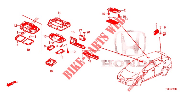 INTERIOR LIGHT  for Honda CIVIC TOURER DIESEL 1.6 SE 5 Doors 6 speed manual 2015