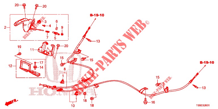 PARKING BRAKE (RH) for Honda CIVIC TOURER DIESEL 1.6 SE 5 Doors 6 speed manual 2015