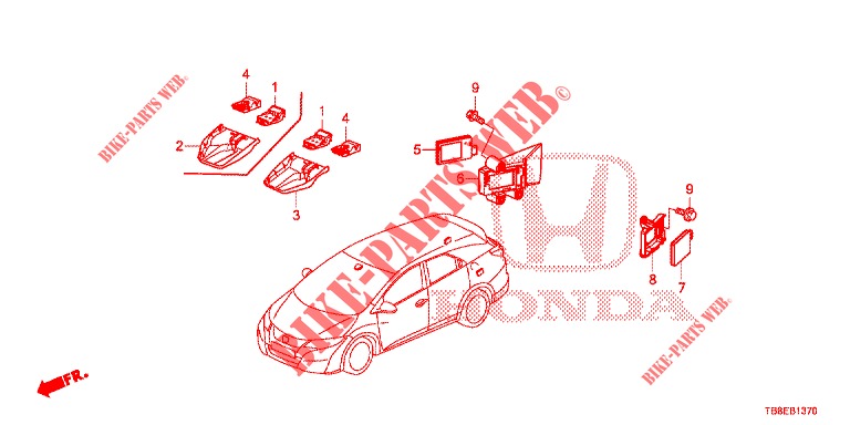 RADAR  for Honda CIVIC TOURER DIESEL 1.6 SE 5 Doors 6 speed manual 2015