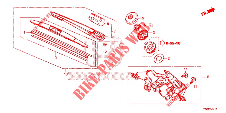 REAR WINDSHIELD WIPER  for Honda CIVIC TOURER DIESEL 1.6 SE 5 Doors 6 speed manual 2015