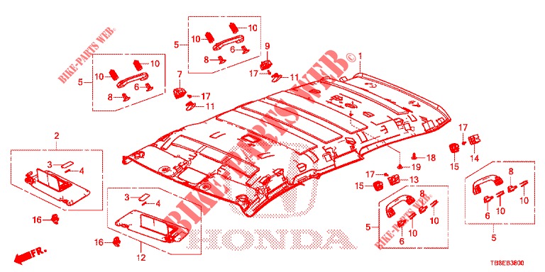 ROOF LINING  for Honda CIVIC TOURER DIESEL 1.6 SE 5 Doors 6 speed manual 2015