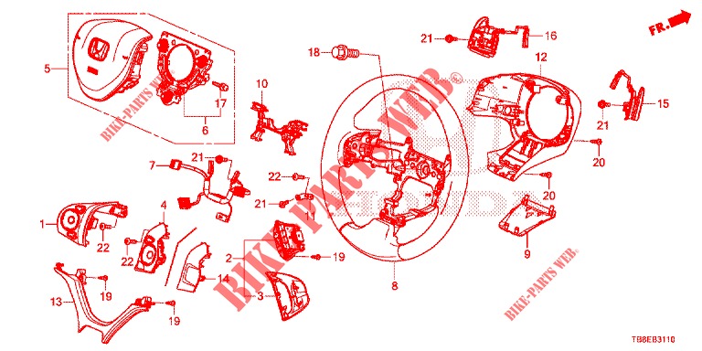 STEERING WHEEL ( 0C199999)  for Honda CIVIC TOURER DIESEL 1.6 SE 5 Doors 6 speed manual 2015