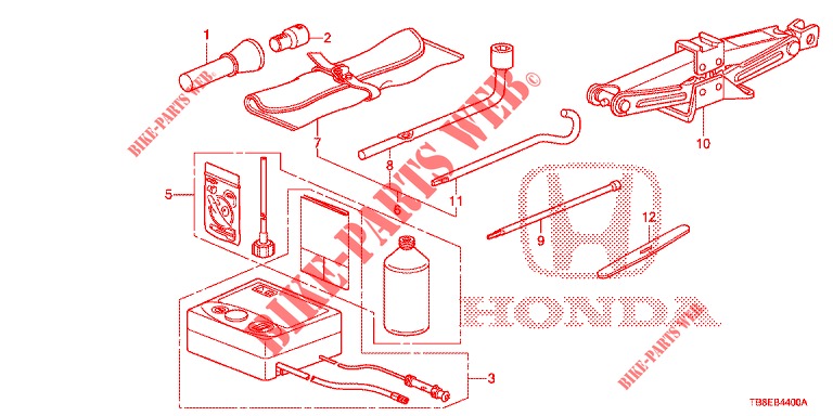 TOOLS/JACK  for Honda CIVIC TOURER DIESEL 1.6 SE 5 Doors 6 speed manual 2015